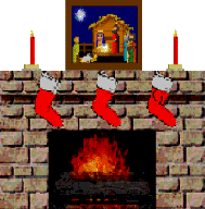 Kamin mit leeren Nikolaussocken