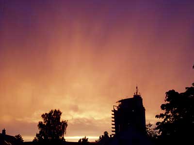 Sonnenuntergang im Regen