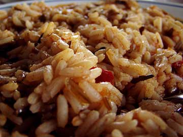Wildreis auf Gulasch.