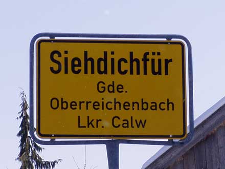 Ortsschild von Siehdichfür