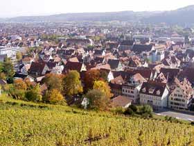 Blick in Richtung Esslingen-Sirnau